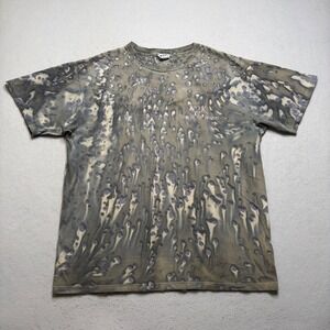 Y2K T-Shirt Mens XL Green Year of the Dragon Bleach Dye Graphic Streetwear Tee